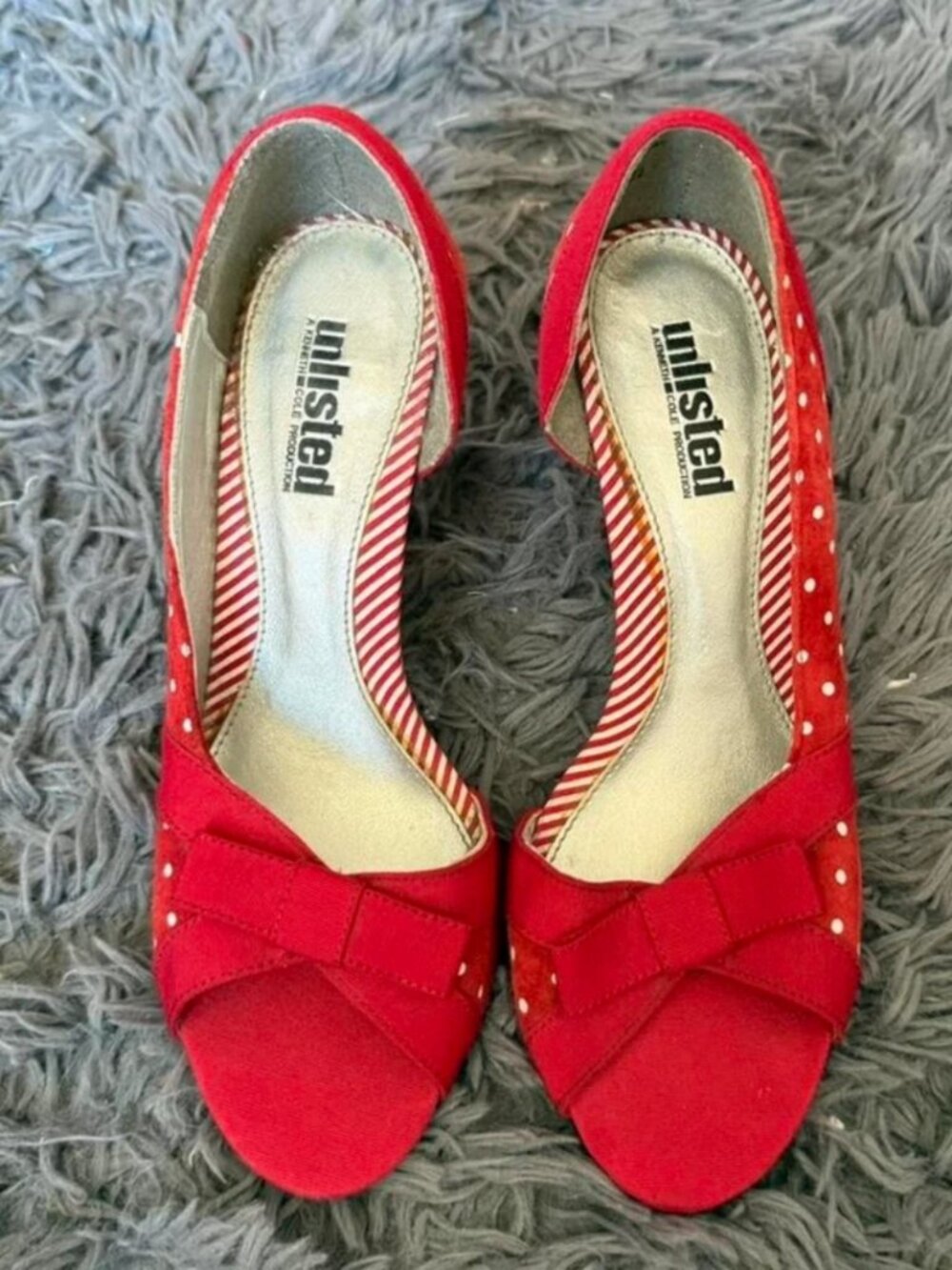 2000s Red Polka Dot Kitten Heels